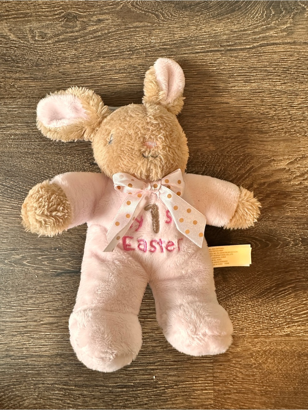 MTY International Bunny Rabbit Pink 7" Plush Rattle My 1st Easter Stuffed Toy